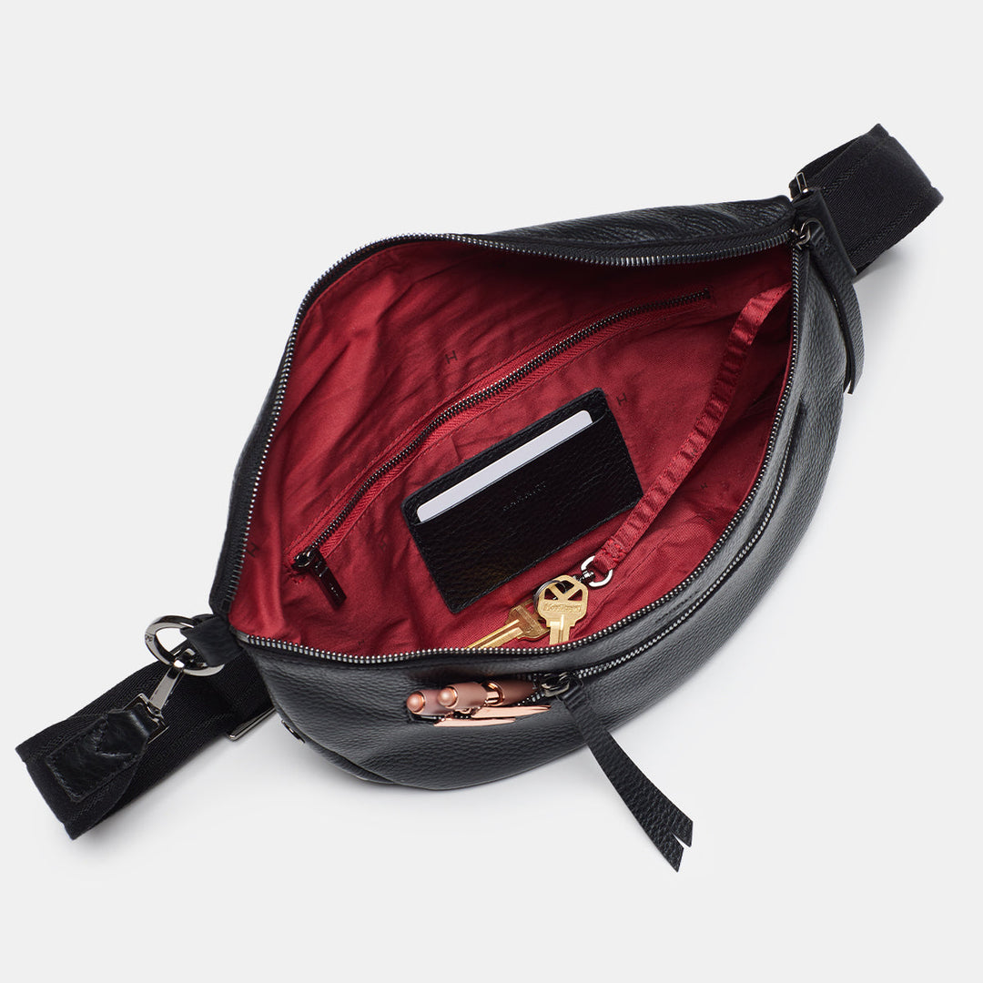 HAMMITT CHARLES CROSSBODY LARGE SLING BAG - BLACK/GUNMETAL