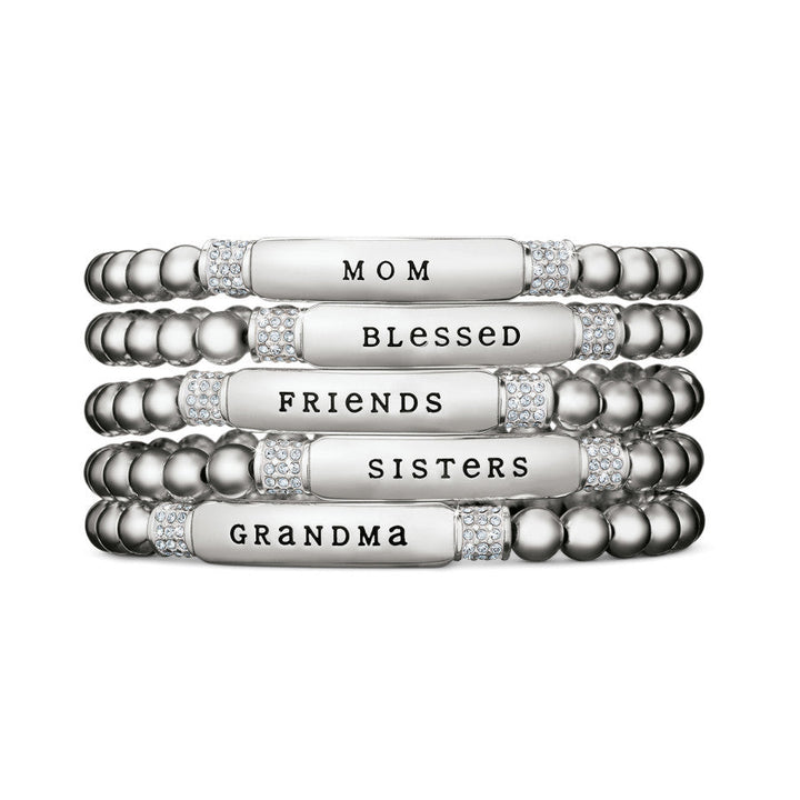 MERIDIAN PETITE BLESSED STRETCH BRACELET - SILVER