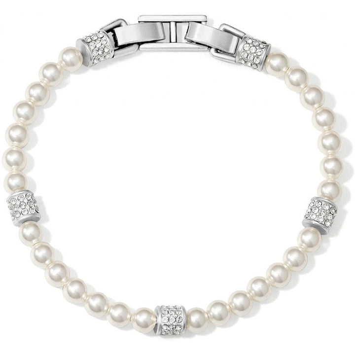 MERIDIAN PETITE PEARL BRACELET- SILVER-WHITE