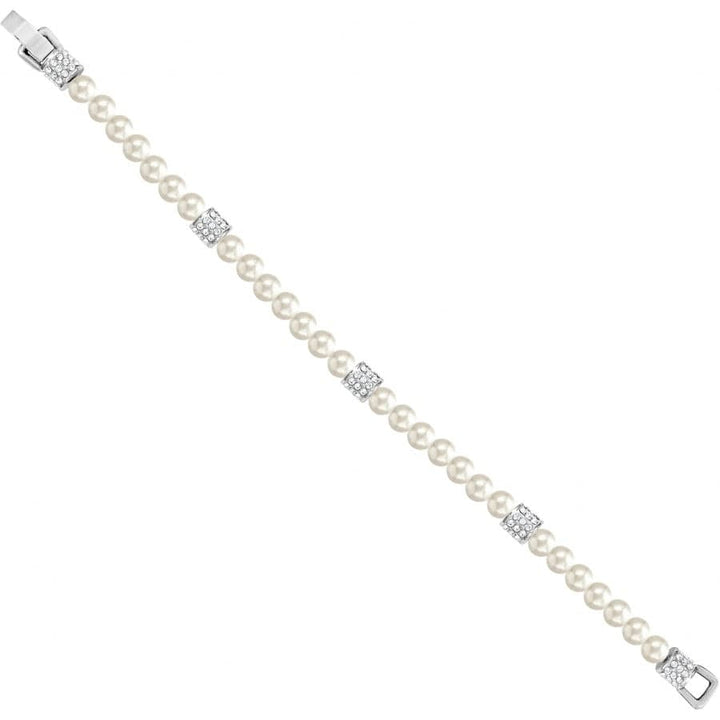 MERIDIAN PETITE PEARL BRACELET- SILVER-WHITE