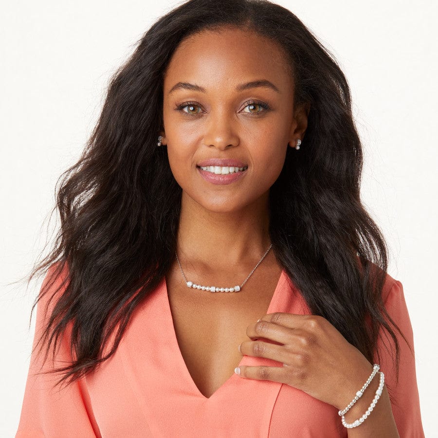 MERIDIAN PETITE PEARL BRACELET- SILVER-WHITE