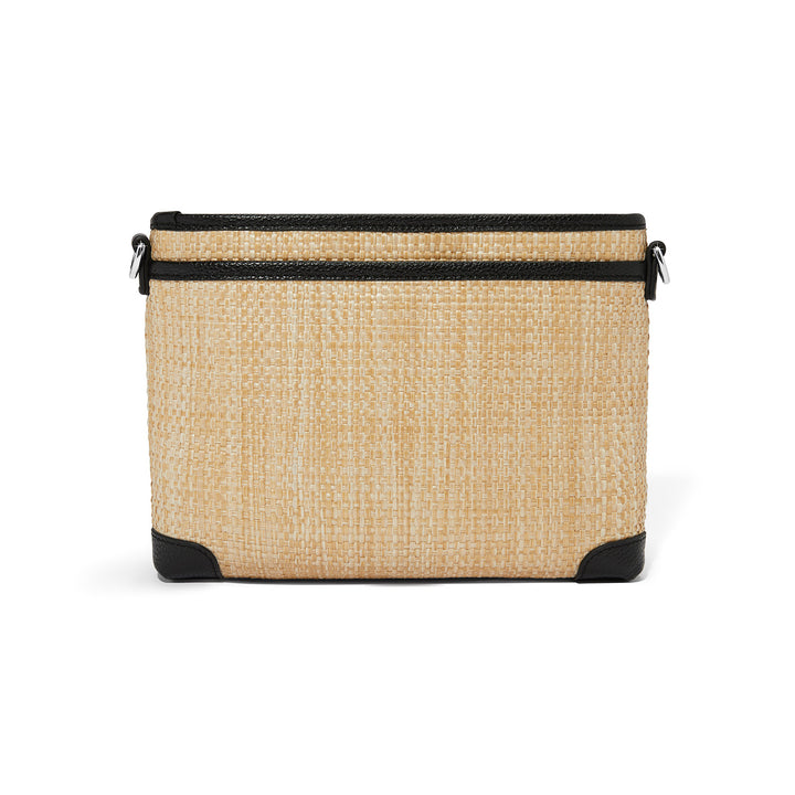 Jordyn Straw Cross Body Organizer - Natural-Black