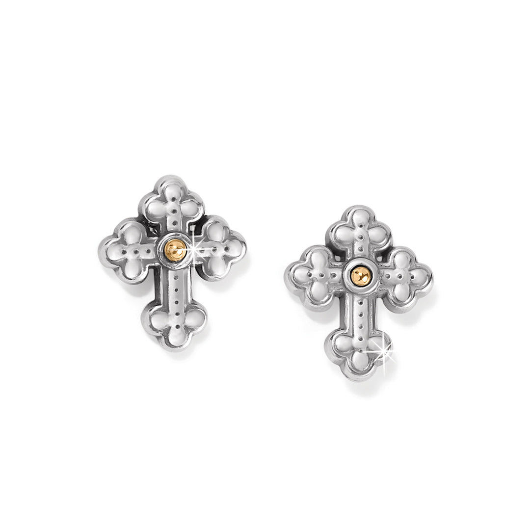 LUNA CROSS MINI POST EARRING -