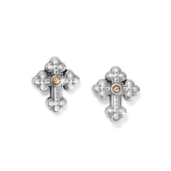 LUNA CROSS MINI POST EARRING -