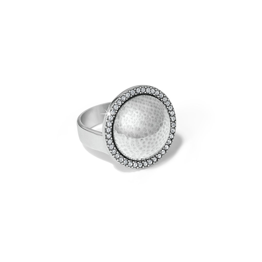 MERIDIAN GEO DEW DOMED RING - SILVER - SIZE 8