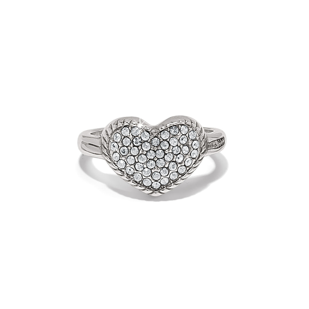 ILLUMINA CELESTE HEART RING - SILVER - SIZE 6