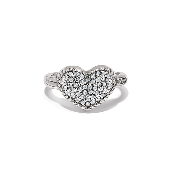ILLUMINA CELESTE HEART RING - SILVER - SIZE 6