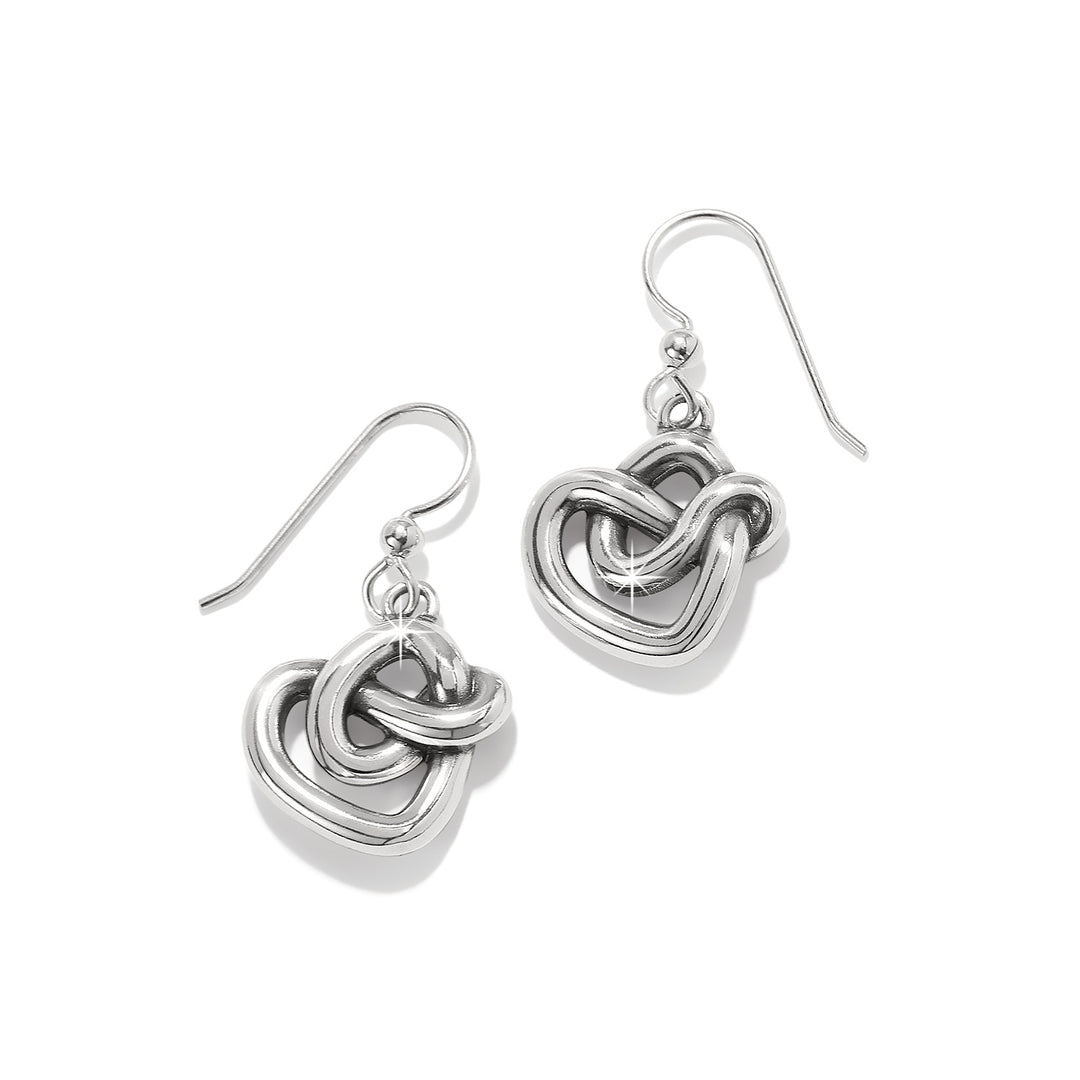INTERLOK CURVE HEART FRENCH WIRE EARRINGS - SILVER
