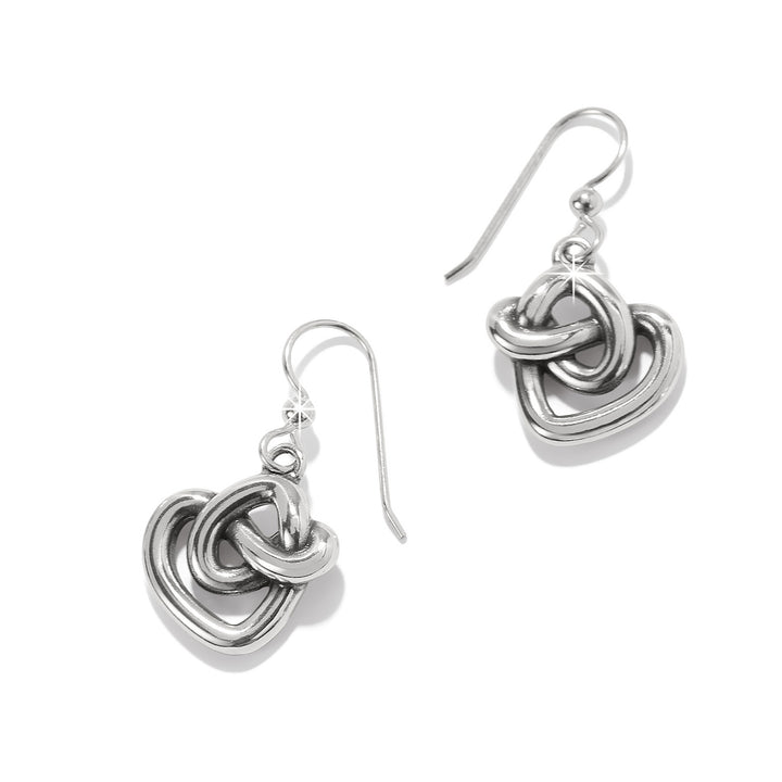 INTERLOK CURVE HEART FRENCH WIRE EARRINGS - SILVER