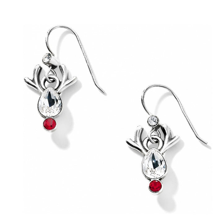 REINDEER ROCK FRENCH WIRE EARRINGS - SILVER-RED