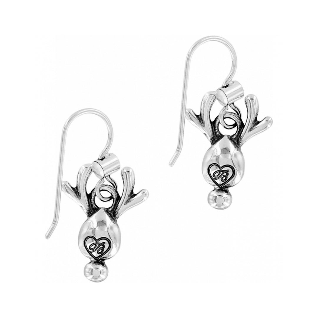 REINDEER ROCK FRENCH WIRE EARRINGS - SILVER-RED