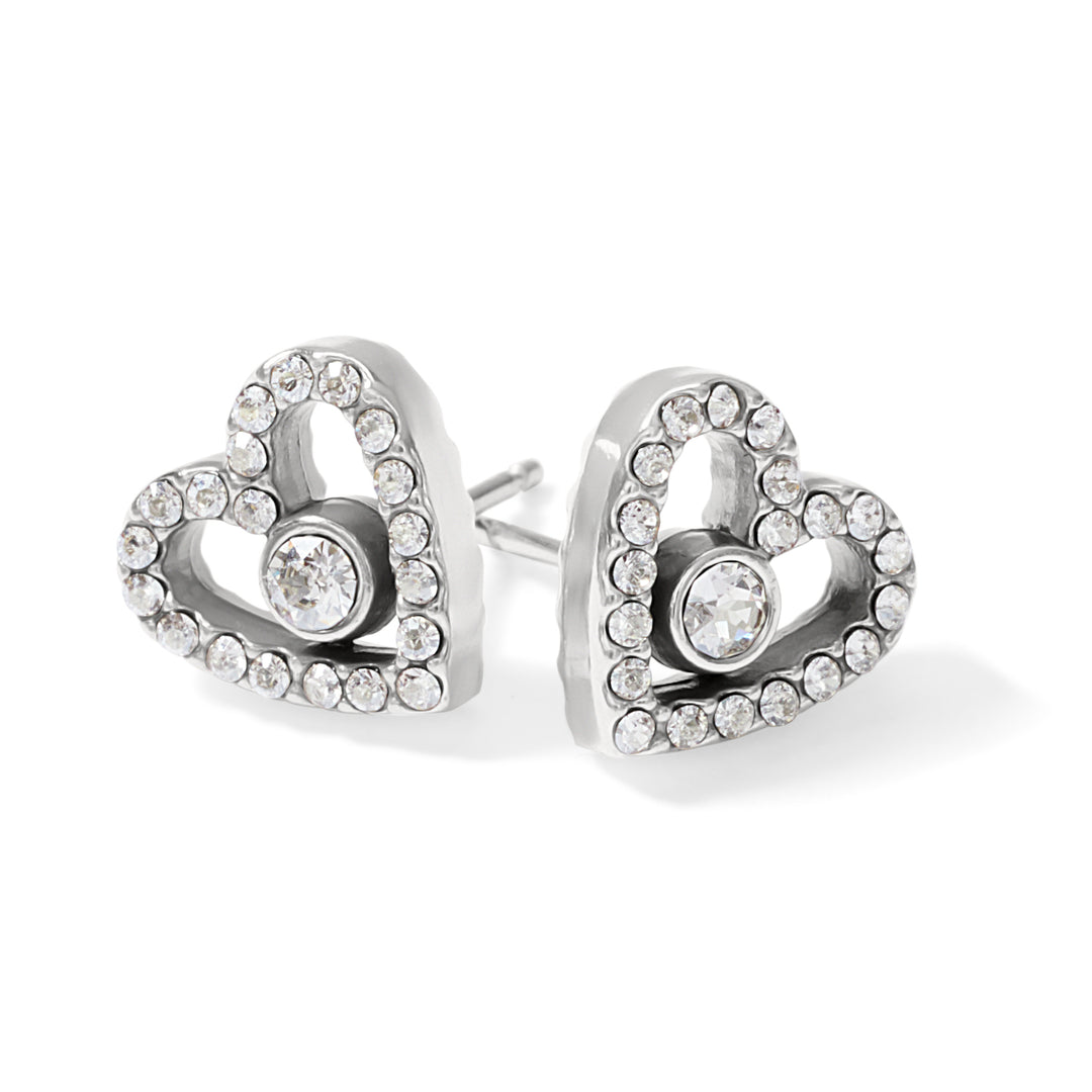 ILLUMINA LOVE POST HEART EARRINGS - SILVER