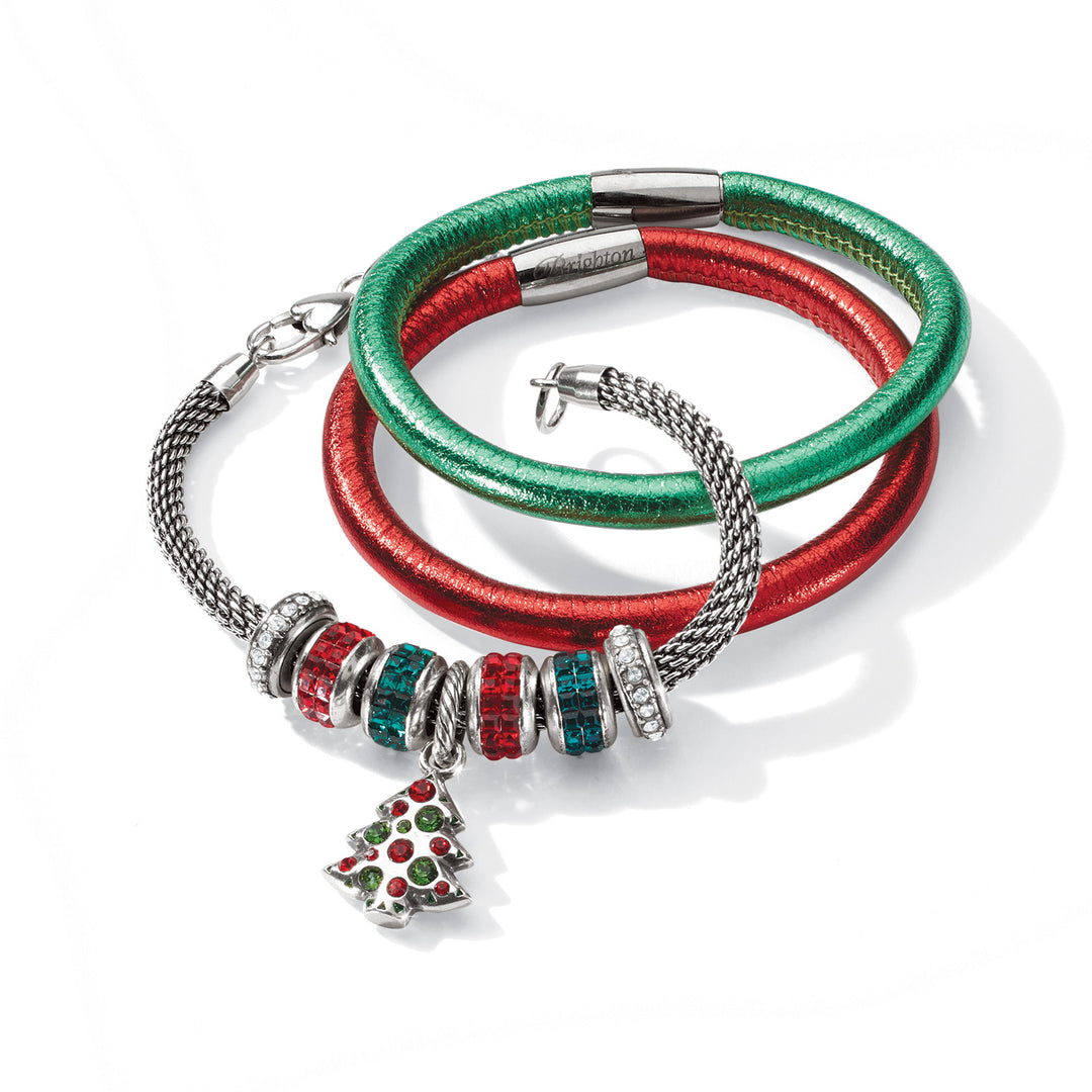 TINSEL TREE CHARM - SILVER-MULTI