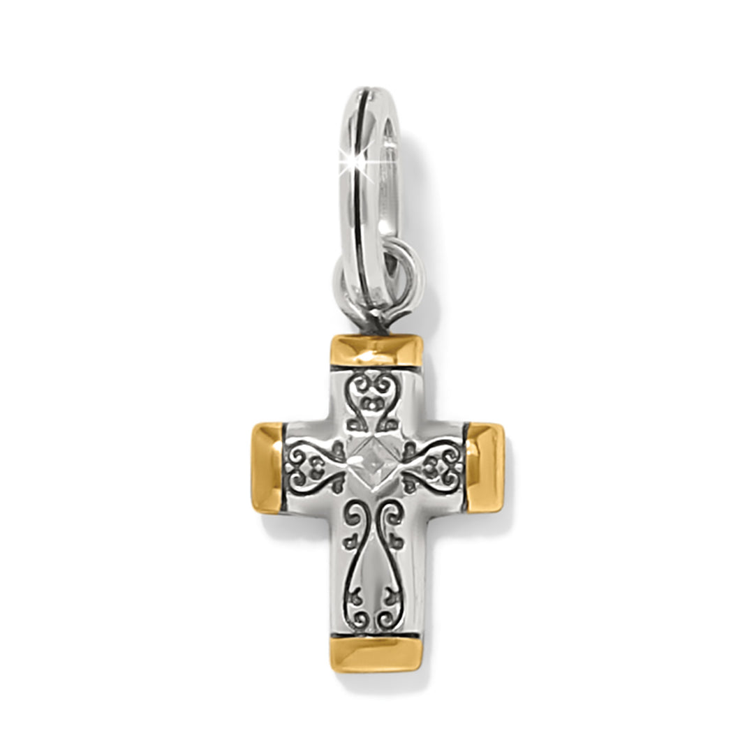 Venezia Cross Charm - Silver-Gold