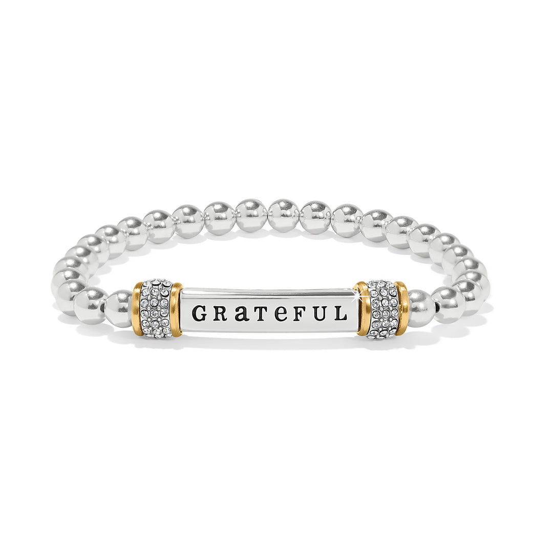 MERIDIAN GRATEFUL TWO TONE STRETCH BRACELET - SILVER-GOLD