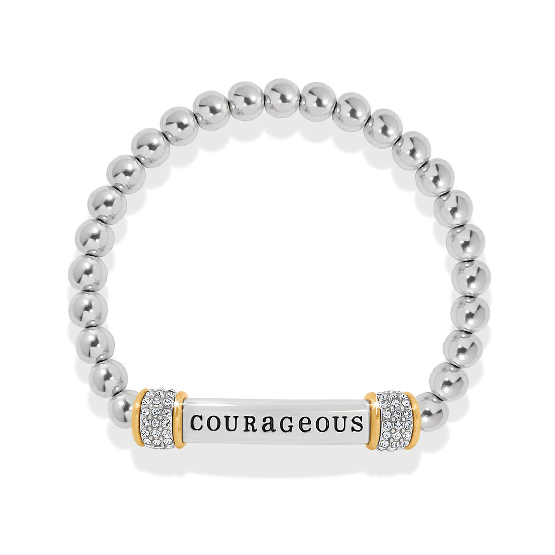 MERIDIAN COURAGEOUS TWO TONE STRETCH BRACELET - SILVER-GOLD