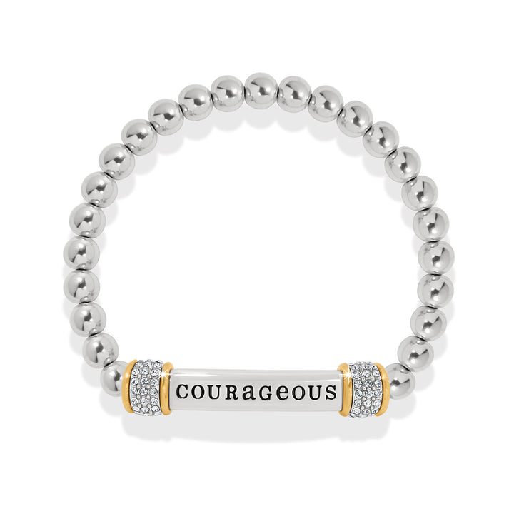 MERIDIAN COURAGEOUS TWO TONE STRETCH BRACELET - SILVER-GOLD