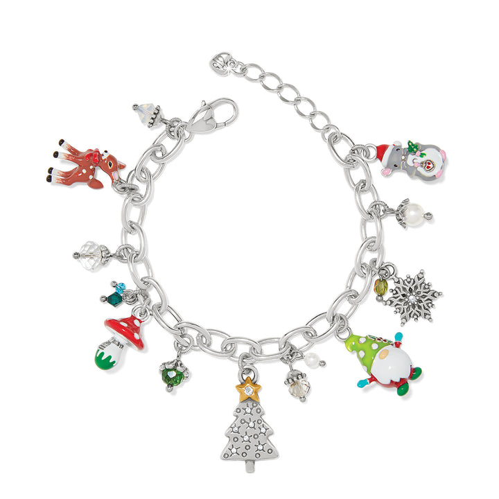 CHRISTMAS FOREST CHARM BRACELET - SILVER-MULTI