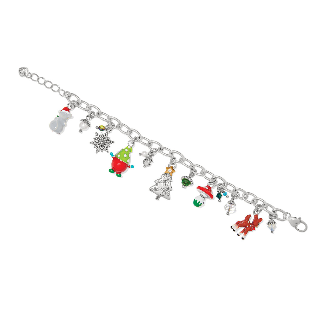 CHRISTMAS FOREST CHARM BRACELET - SILVER-MULTI
