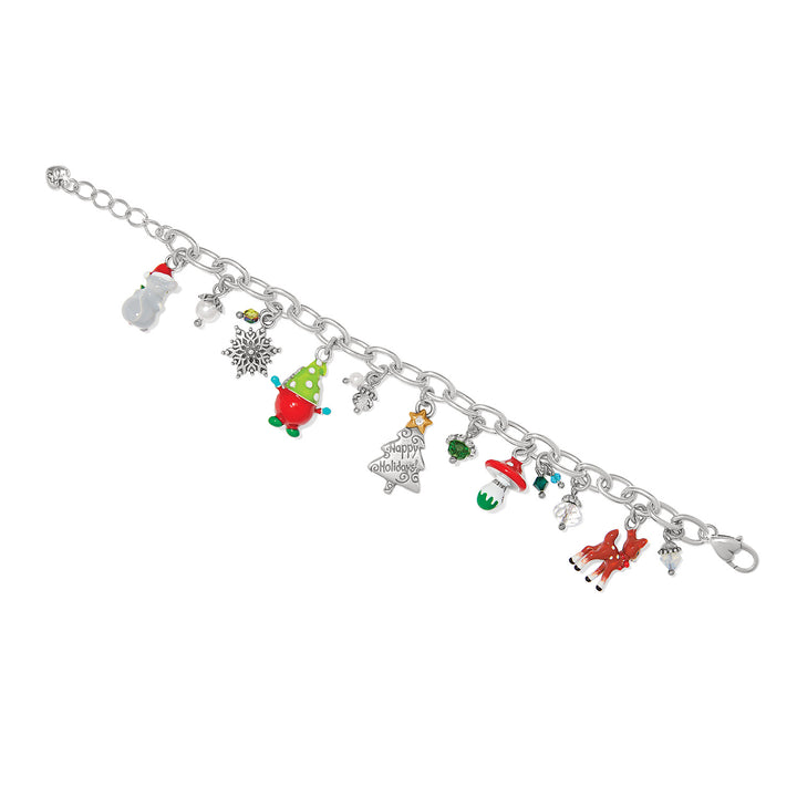 CHRISTMAS FOREST CHARM BRACELET - SILVER-MULTI