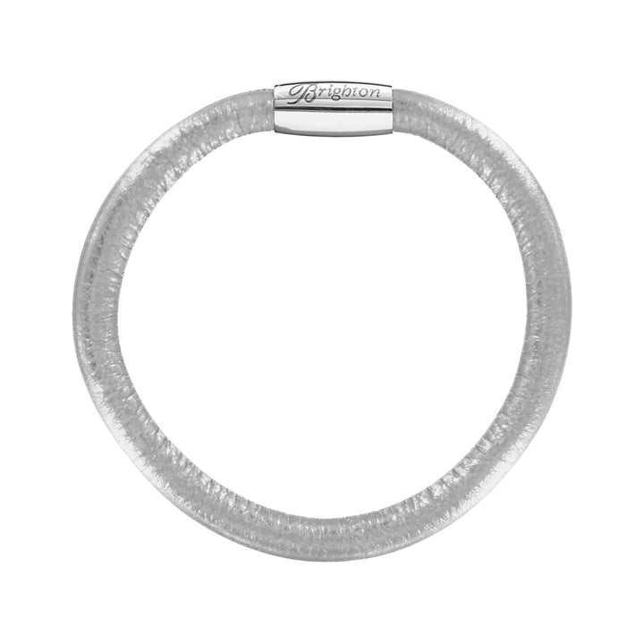 Woodstock Single Leather Bracelet - Silver - M/L