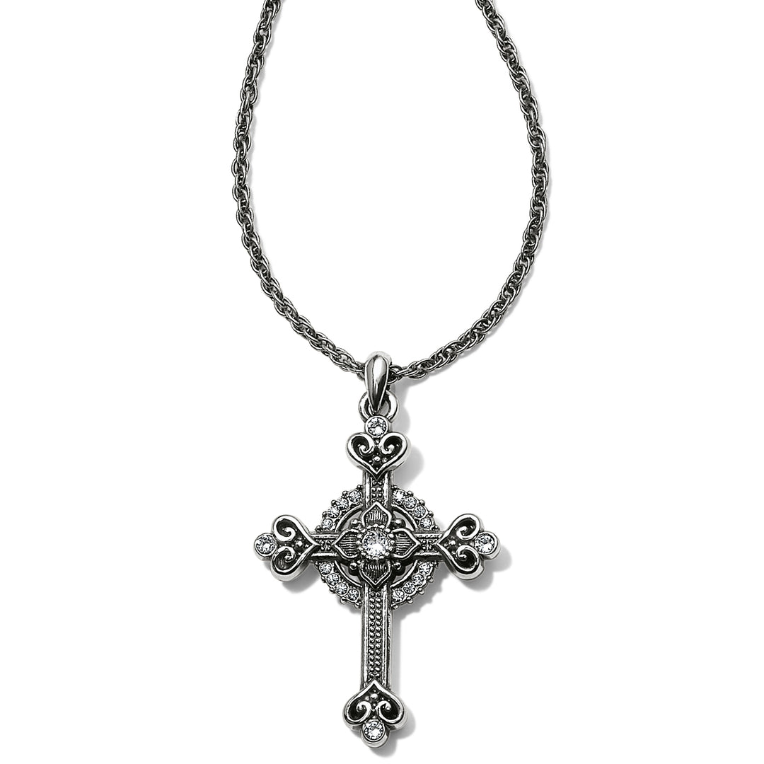 ALCAZAR HEART SMALL CROSS NECK - SILVER
