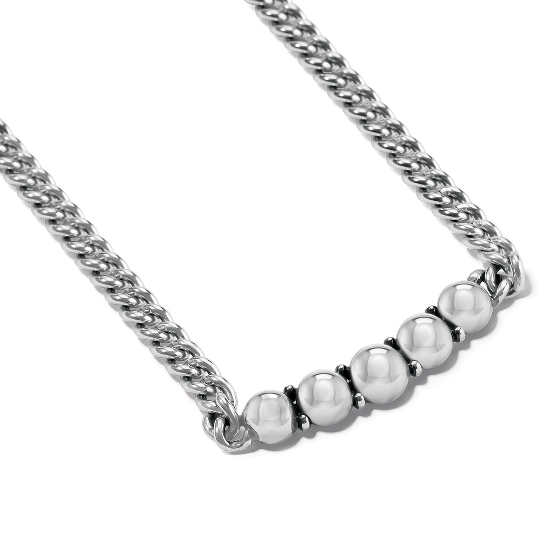 PRETTY TOUGH CHAIN COLLAR NECKLACE - SILVER