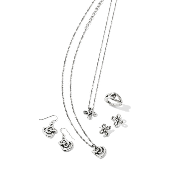 INTERLOK CURVE HEART NECKLACE - SILVER