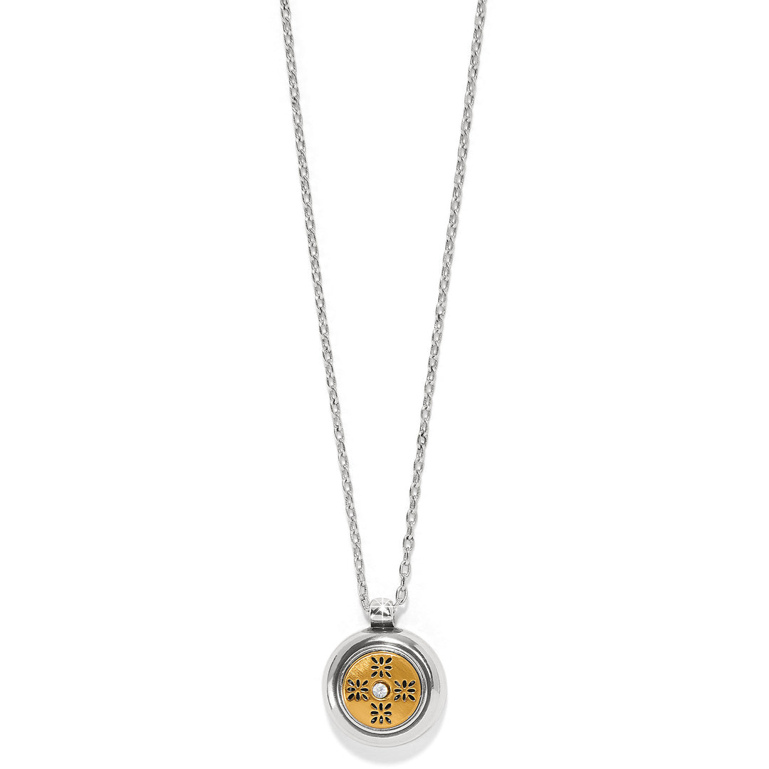 MOSAIC ROUND TWO TONE MINI NECKLACE - SILVER-GOLD