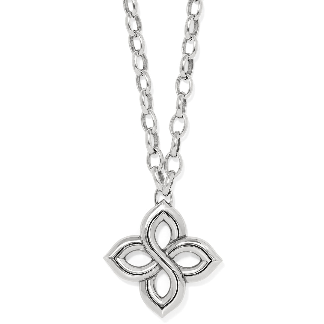 INTERLOK FLORAL KNOT BOLD NECKLACE - SILVER
