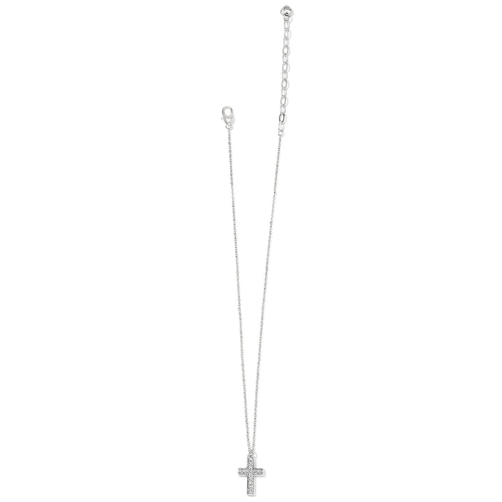 DIAMOND CROSS NECKLACE - SILVER