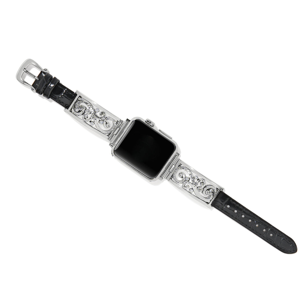 IRVINE APPLE WATCH BAND - LEATHER AND SILVER