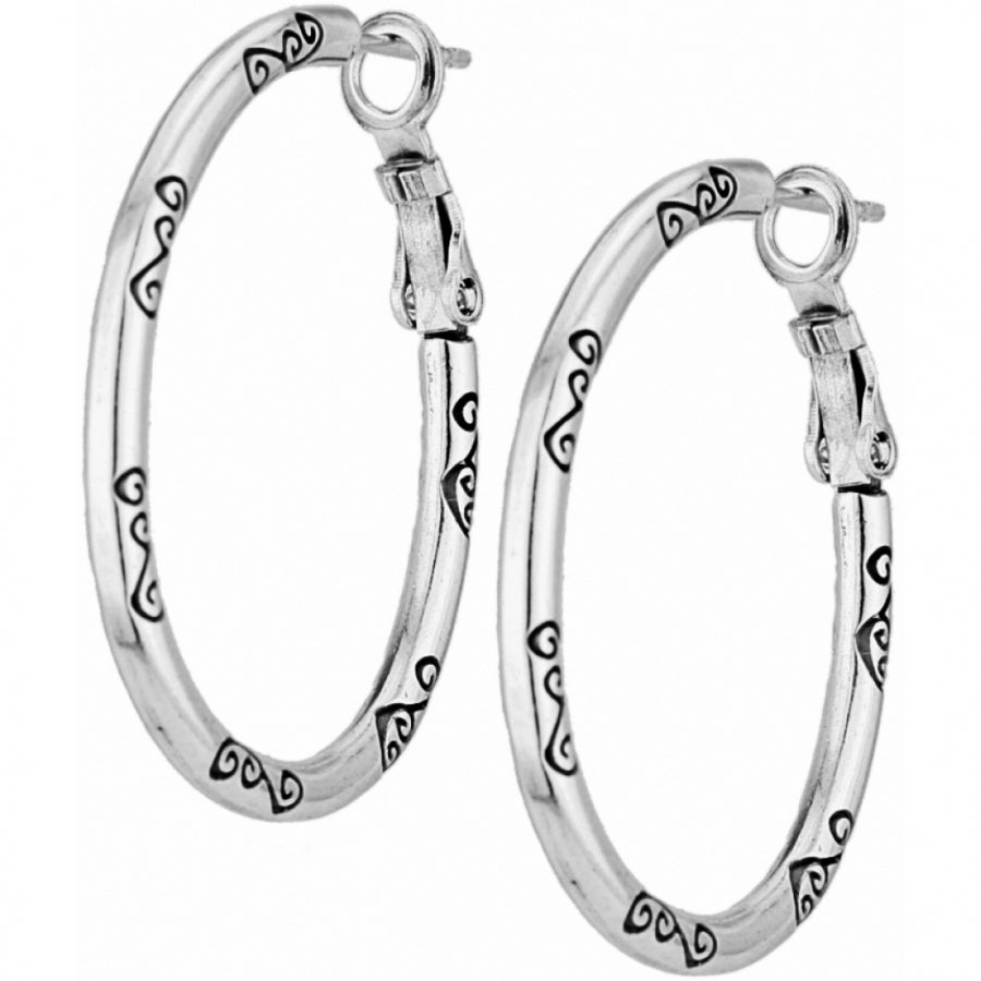 OVAL HOOP CHARM EARRINGS