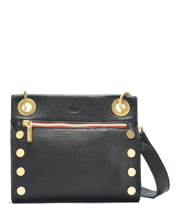 HAMMITT TONY SMALL CROSSBODY BAG - BLACK/BRUSHED GOLD/RED ZIP