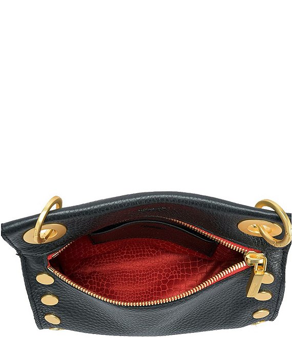 HAMMITT TONY SMALL CROSSBODY BAG - BLACK/BRUSHED GOLD/RED ZIP