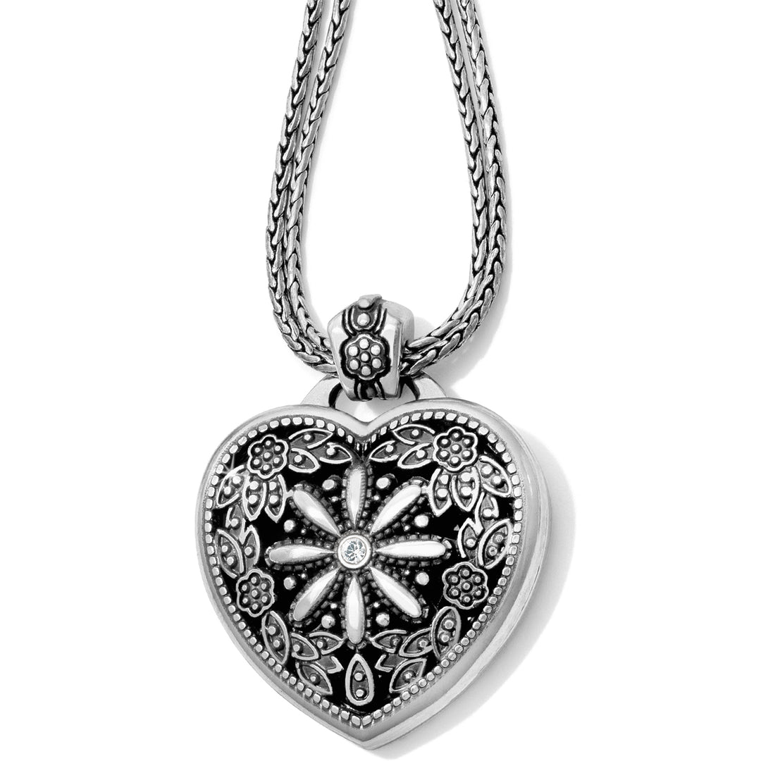 FLORAL HEART LOCKET NECKLACE