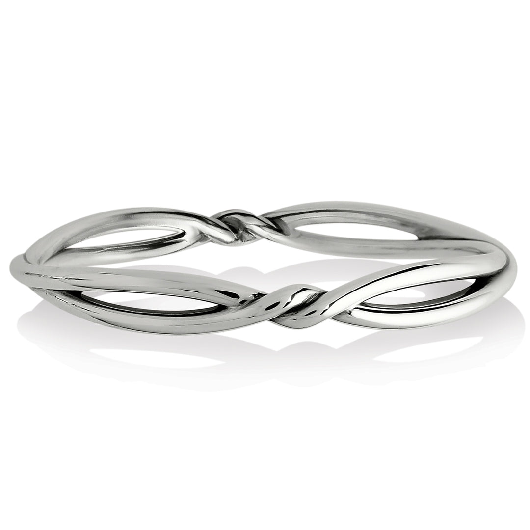 INTERLOK TWIST BANGLE - SILVER