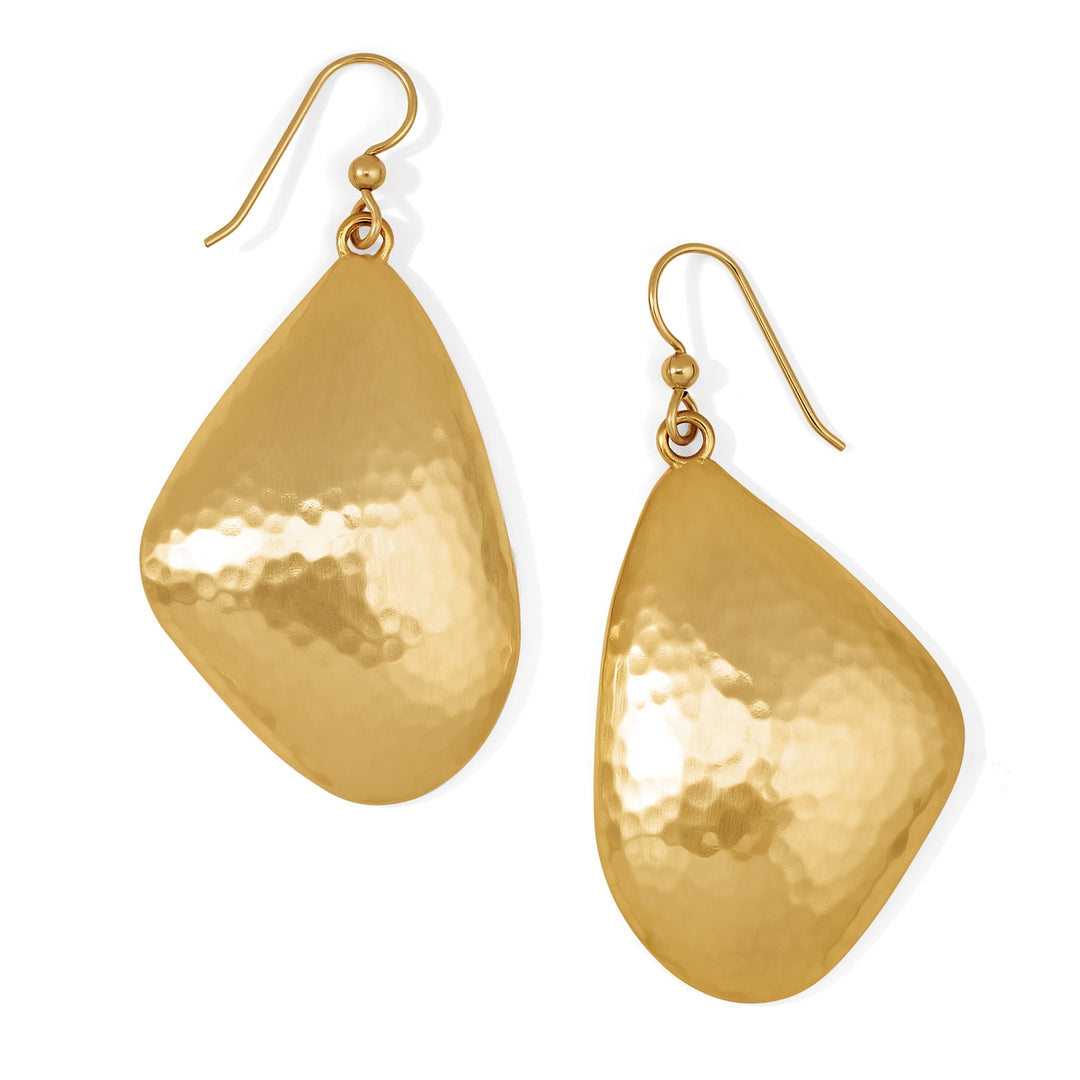 TRIANON FRENCH WIRE EARRINGS - BRUSHED GOLD
