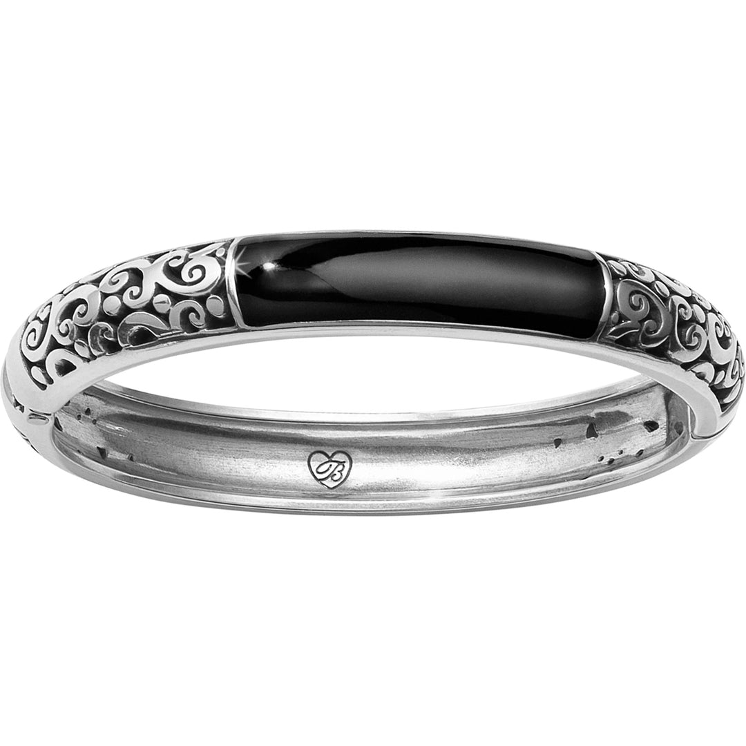 CATANIA HINGED BANGLE - SILVER/BLACK