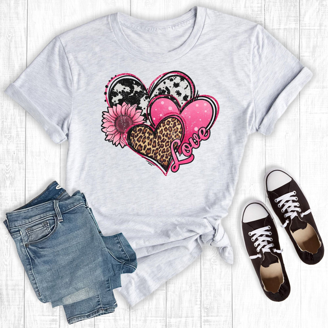 VALENTINE'S DAY HEARTS TEE - ASH