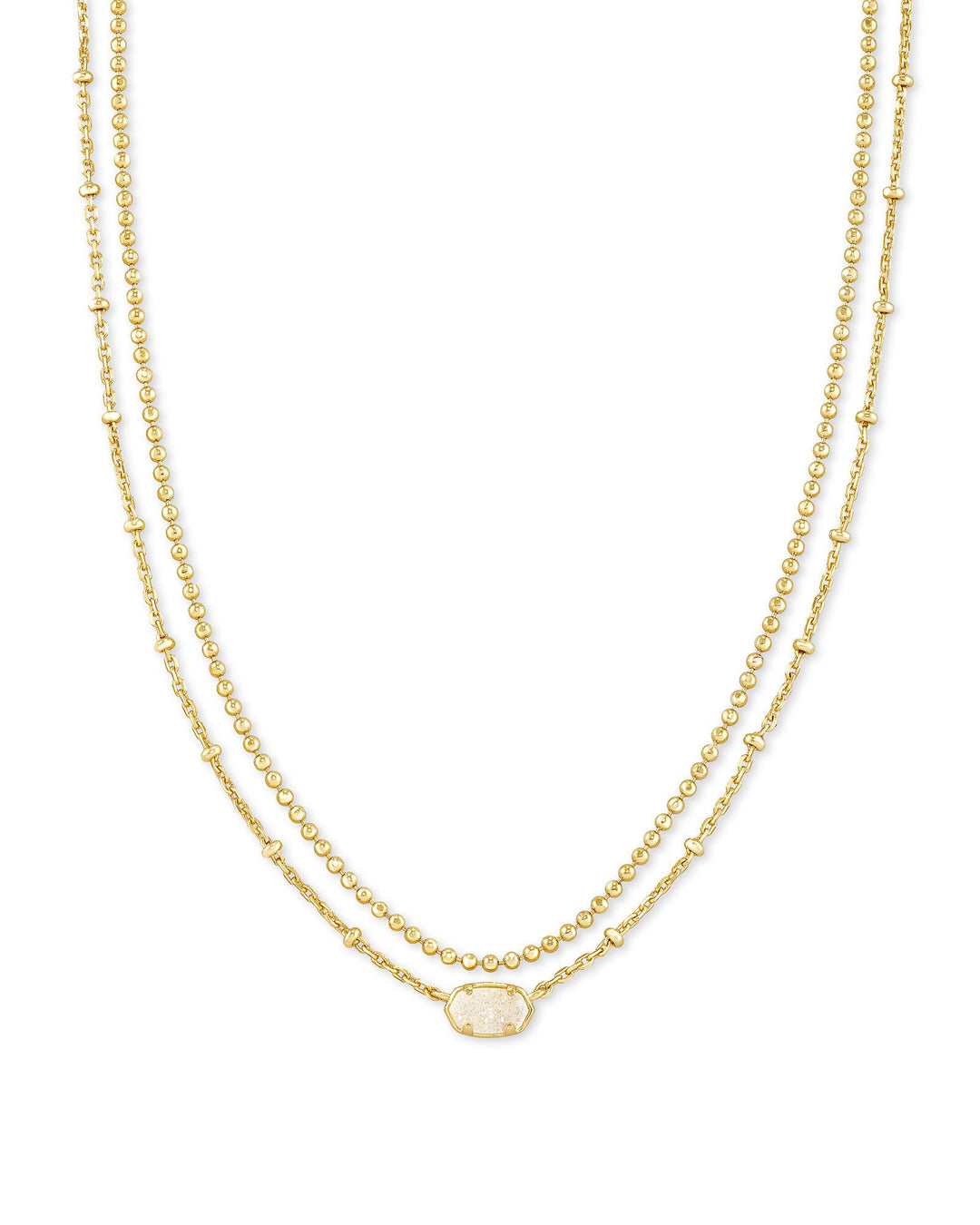 KENDRA SCOTT EMILIE MULTI STRAND NECKLACE - GOLD IRIDSECENT DRUSY