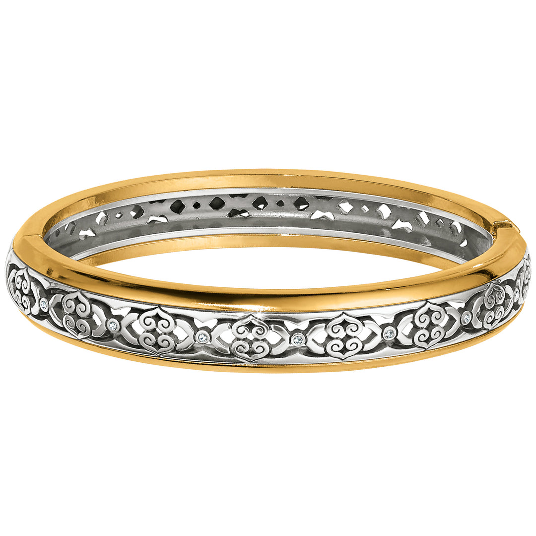 INTRIGUE NARROW HINGED BANGLE - SILVER/GOLD