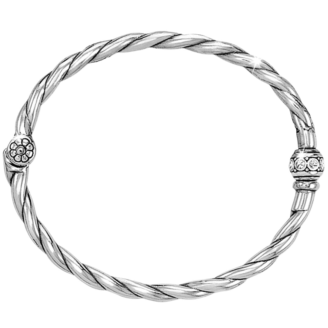 SHIMMER HINGED BANGLE - SILVER