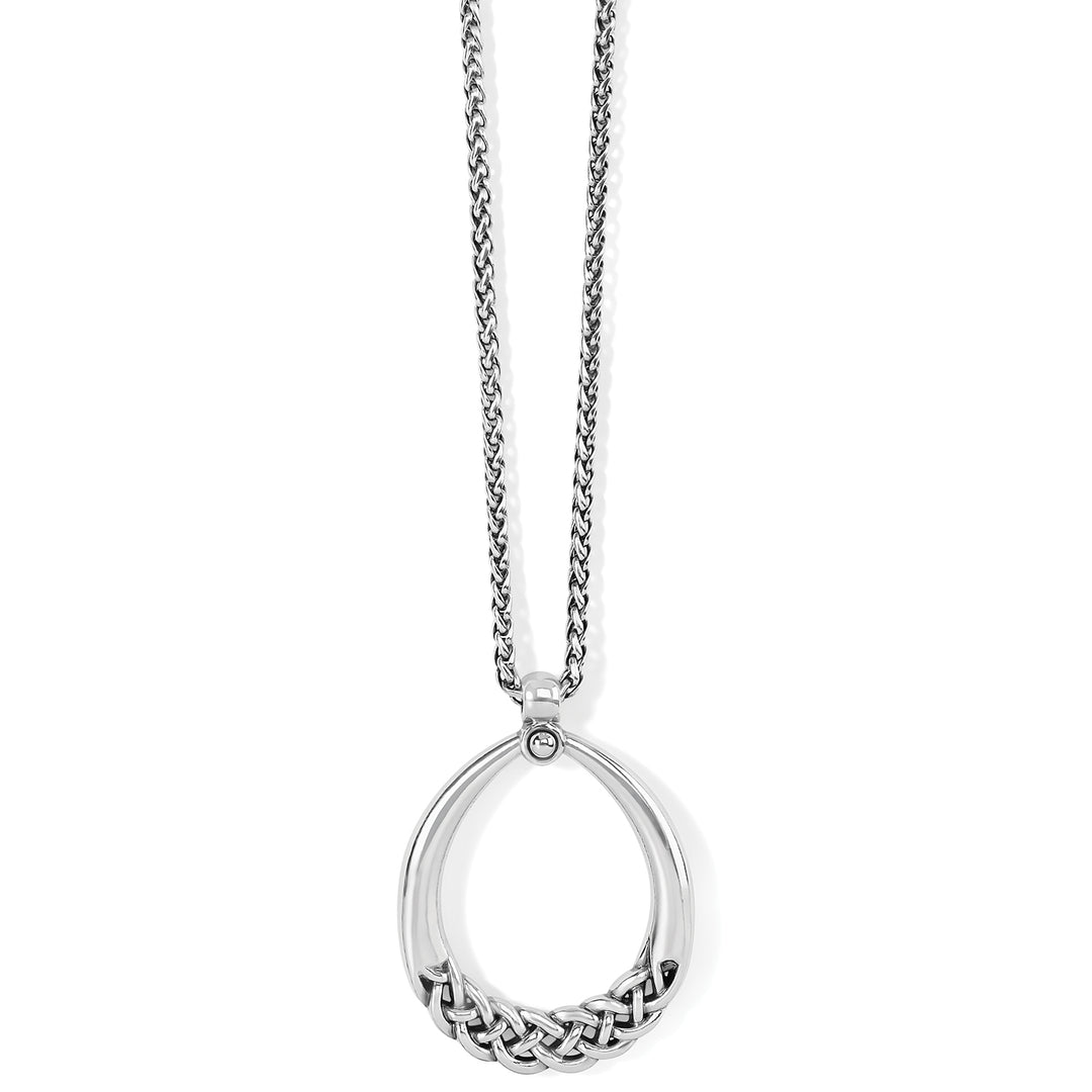 INTERLOK BRAID DROP NECKLACE - SILVER