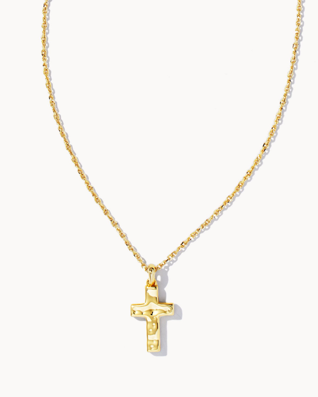 CROSS PENDANT NECKLACE - GOLD METAL