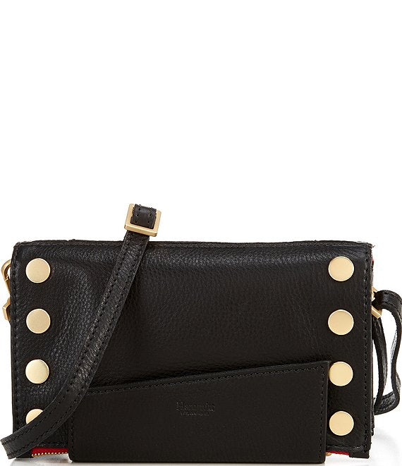 HAMMITT LEVY CONVERTIBLE WALLET - BLACK/BRUSHED GOLD/RED ZIP