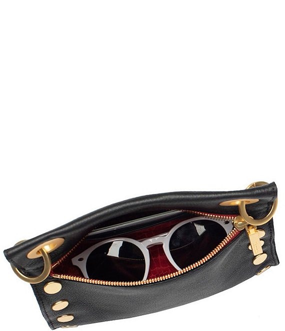 HAMMITT TONY SMALL CROSSBODY BAG - BLACK/BRUSHED GOLD/RED ZIP