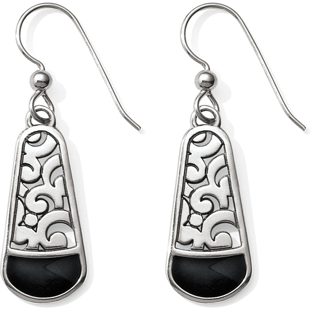 CATANIA FRENCH WIRE EARRINGS - SILVER/BLACK