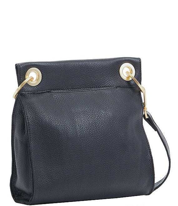 HAMMITT TONY MEDIUM CROSSBODY BAG - BLACK/BRUSHED GOLD/RED ZIP