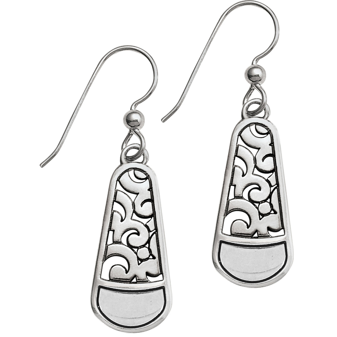 CATANIA FRENCH WIRE EARRINGS - SILVER/BLACK